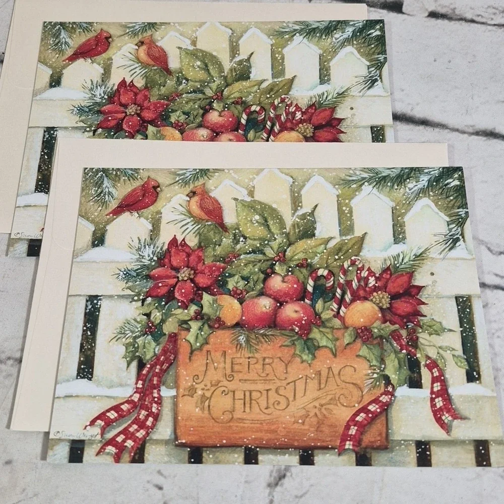 Assorted Christmas Cards Lot Of 6 In 3 Styles All New With Envelopes